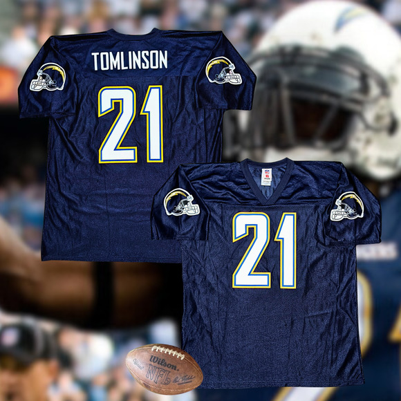 LaDainian Tomlinson San Diego Chargers NFL Jersey #21 Navy Blue Men’s XL - Picture 8 of 8